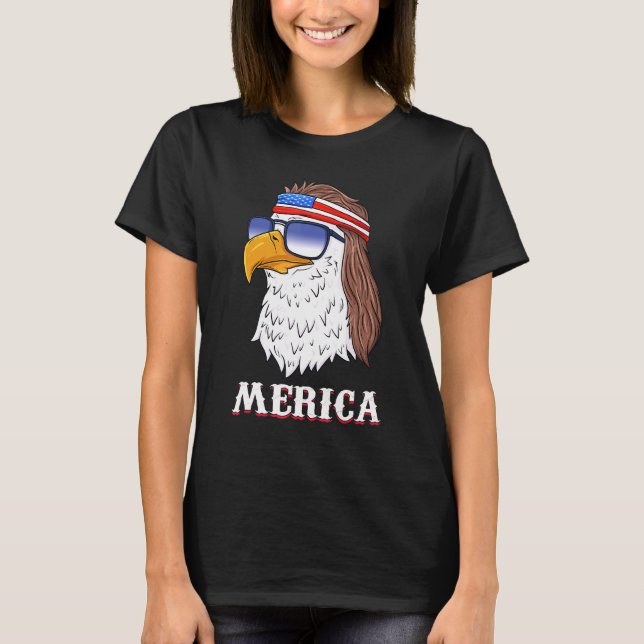 T-shirt Eagle Mullet 4 juillet États-Unis Drapeau américai (Devant)