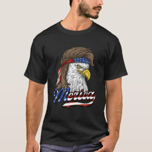 T-shirt Eagle Mullet Merica Hommes 4 juillet drapeau amér