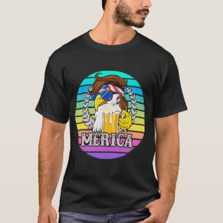 T-shirt Eagle Mullet Merica Mens Beer 4 juillet