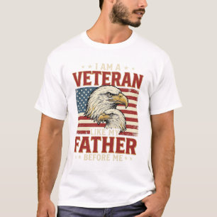 T-shirt Eagle Veteran comme mon père avant moi_1