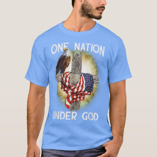 T-shirt Eagle with American Christian Cross One Nation Und