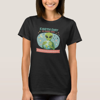 T-shirt Earth Day Alien -Retro Mid Century Space 