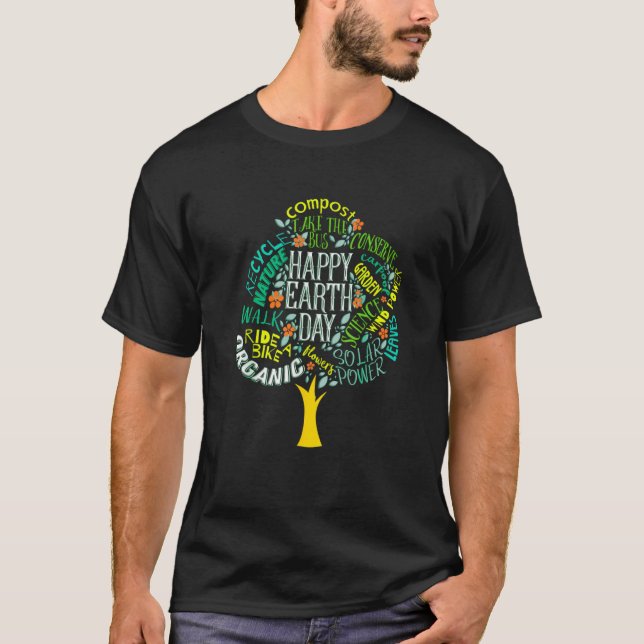 T-shirt Earth Day Tree Save Earth Inspiration (Devant)