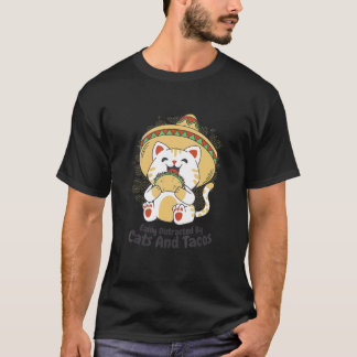 T-shirt Easily Distracted By Cats And Tacos