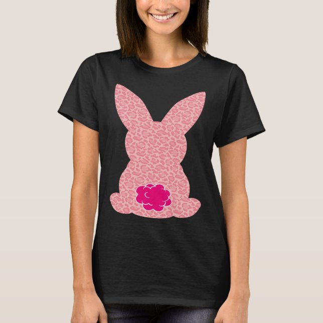 T-shirt Easter Bunny Leopard Pattern Girls Women (Devant)