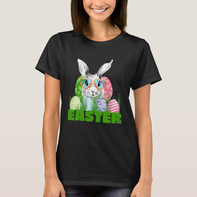 T-shirt Easter Bunny with Glasses Egg Hunting (Devant)