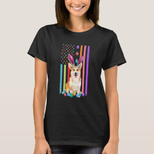 T-shirt Easter Day American Eggs Flag Corgi Dog