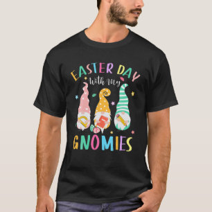 T-shirt Easter Day With My Gnomies Teacher Gnomes Eggs Tea