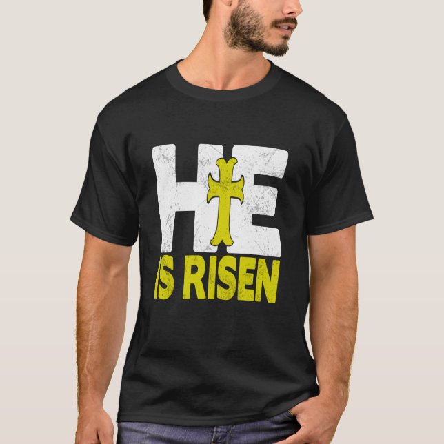 T-shirt Easter Easter Jesus He is Risen Easter Women Men (Devant)