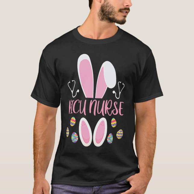 T-shirt Easter Egg Hunting Rabbit Rn Easter Day Bunny PICU (Devant)