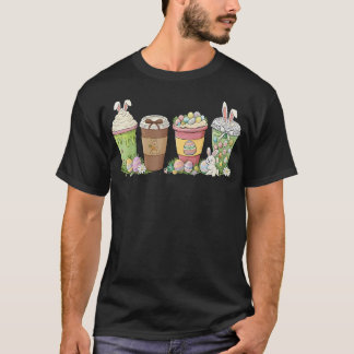 T-shirt Easter Eggs Coffee Bunny Cups Latte Iced Cream