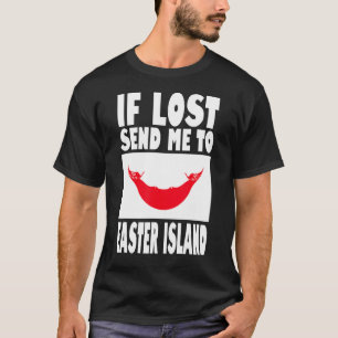T-shirt Easter Island Drapeau Design Si perdu envoyez-moi