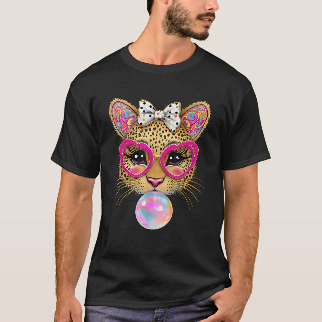 T-shirt Easter Leopard Cheetah Coquette Bow Brushstroke Ea (Devant)