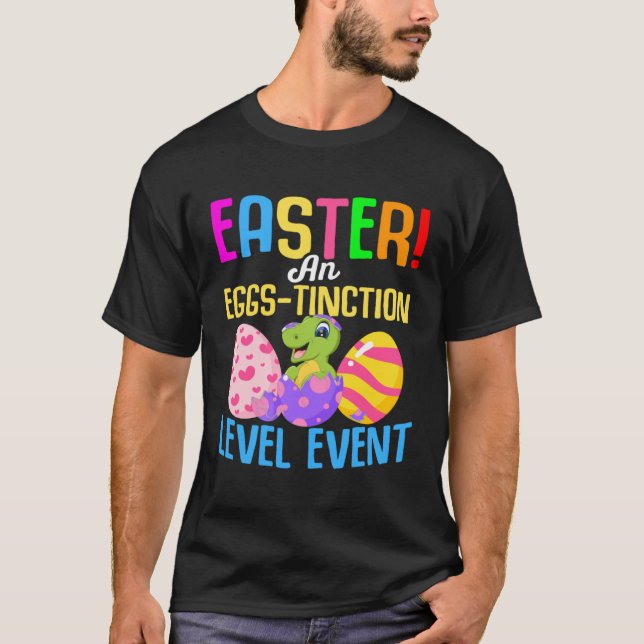 T-shirt Easter rex Dino Dinosaur Easter Eggs Bunny  1 (Devant)