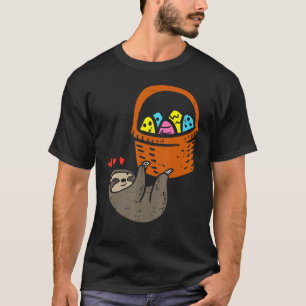 T-shirt Easter Sloth Hanging Egg Basket Cute Animal Men