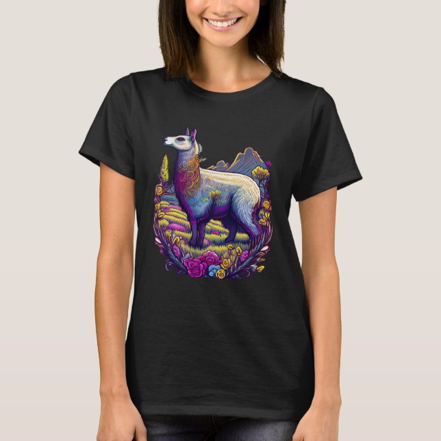 T-shirt Easter themed top with charming Llama and egg for  (Devant)