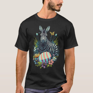 T-shirt Easter Zebra Bunny Eggs on Easter Zebra