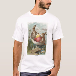 T-shirt EasterBunnies dans un bateau avec les oeufs