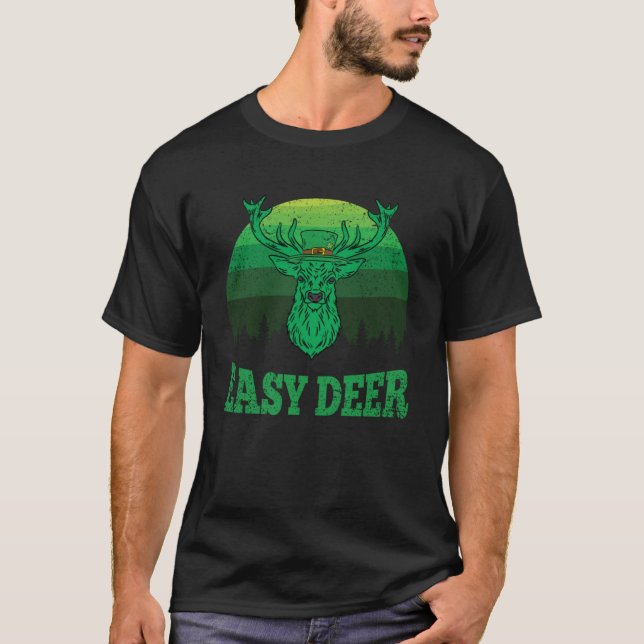 T-shirt Easy Deer Hunt Jour de la Saint Patrick Retro Iris (Devant)