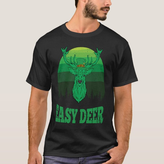 T-shirt Easy Deer Hunt Jour de la Saint Patrick Retro Iris (Devant)