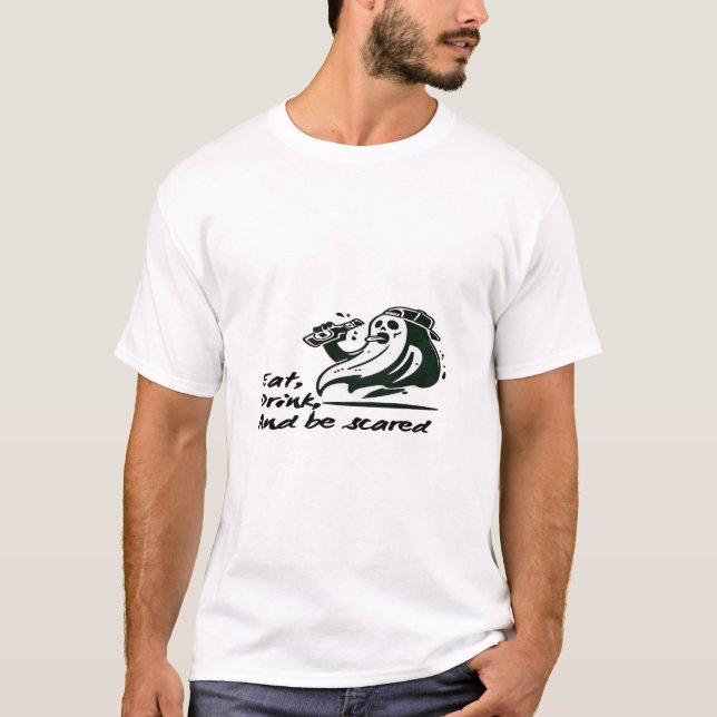 T-shirt Eat Drink And Be Scary Spooky Club Cool Unique (Devant)