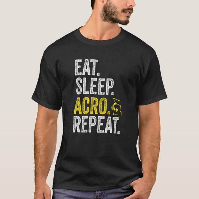 T-shirt Eat Sleep Acro Repeat Acrobat Gymnastics Funny Ske (Devant)