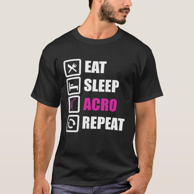 T-shirt Eat Sleep Acro Repeat for Gymnastics (Devant)