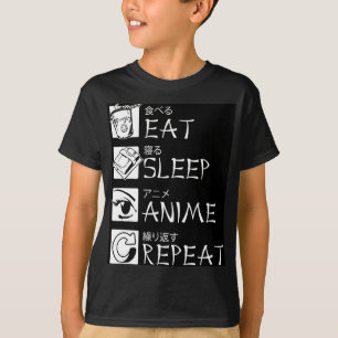 T-shirt Eat Sleep Anime Repeat Venin Idea Cosplayer