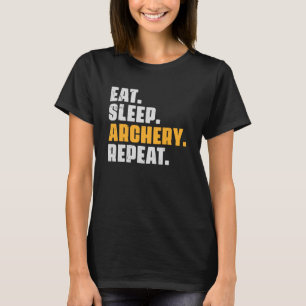 T-shirt Eat Sleep Archery Répéter Archer Archer Retro Vin
