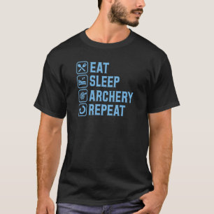 T-shirt Eat Sleep Archery Répéter Simple Minimaliste Arche