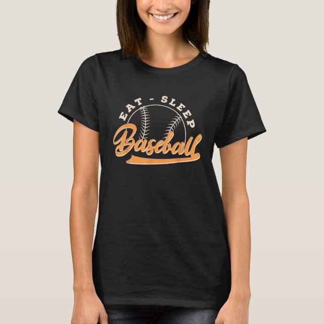 T-shirt Eat Sleep Baseball Repeat  Baseball Game fan (Devant)