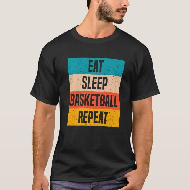 T-shirt Eat Sleep Basketball Repeat   (Devant)