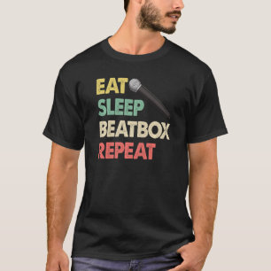 T-shirt Eat Sleep Beatbox Répéter l'enregistreur de bande 