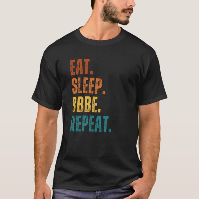 T-shirt Eat Sleep Beef Butter Bacon Eggs Repeat Meat Eater (Devant)