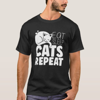 T-shirt Eat Sleep Cat Repeat  Pet Cat Owner Kitten
