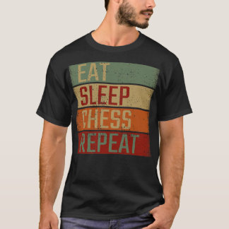 T-shirt Eat Sleep Chess Répéter