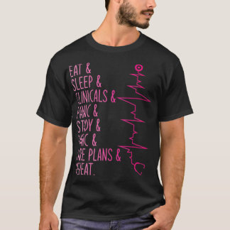 T-shirt Eat Sleep Cliniques Panic Study e Plans Répéter Nu
