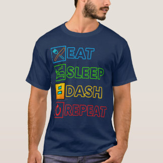 T-shirt Eat Sleep Dash Repeat Video Game Geometry Funny Ga