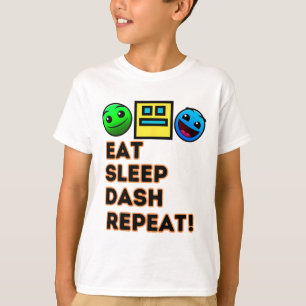 T-shirt Eat Sleep Dash Répéter Video Game Géométrie Vidéo 