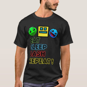 T-shirt Eat Sleep Dash Répéter Video Game Géométrie Vidéo 