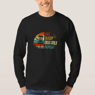 T-shirt Eat Sleep Disque Golf Répéter Sunset Vintage Frisb