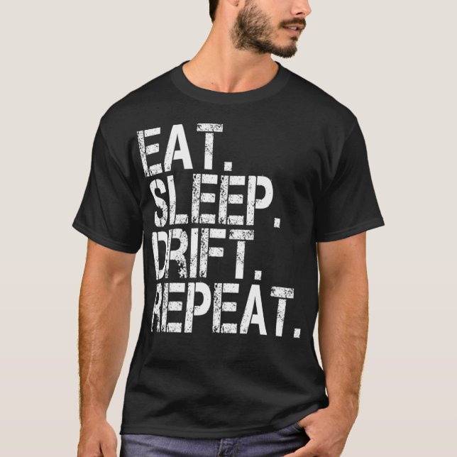 T-shirt Eat Sleep Drift Répéter Classic Euro JDM Racing  (Devant)