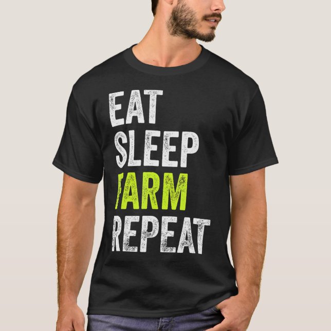 T-shirt Eat Sleep Farm (Devant)