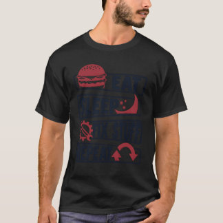 T-shirt Eat Sleep Fi Stuff Repeat Carechnician Auto friend