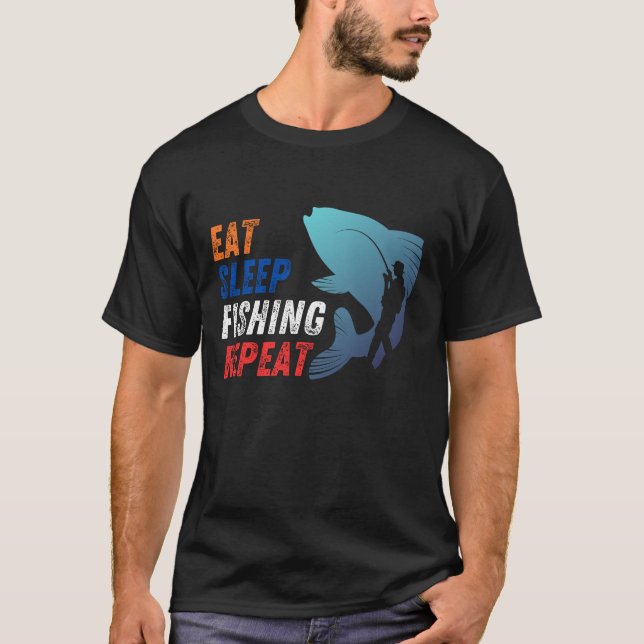 T-shirt Eat. Sleep. Fish. Repeat. (Devant)
