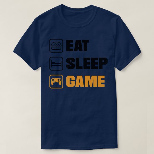 T-shirt Eat Sleep Game Video Game Player Gaming Console Pc (Design devant)