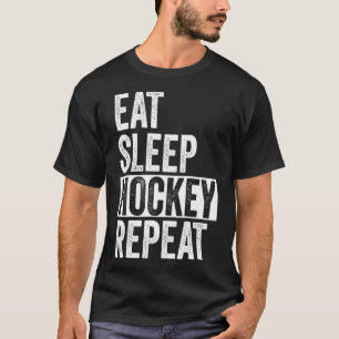 T-shirt Eat Sleep Hockey Répéter Funny Sports Team Ice Hoc