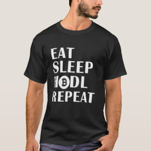 T-shirt Eat Sleep Hodl Répéter Digital Devise Cryptocurer