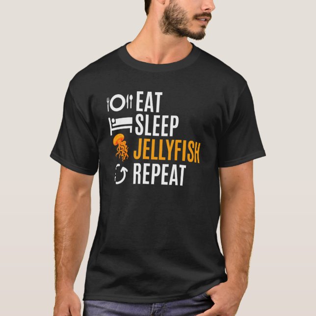 T-shirt Eat Sleep Jellyfish Repeat (Devant)