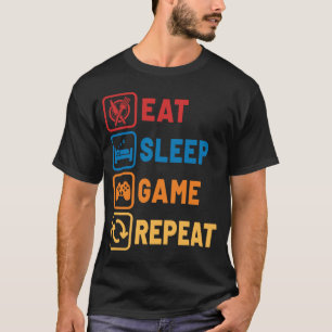 T-shirt Eat Sleep Jeu Répéter Funny Gamer Controller